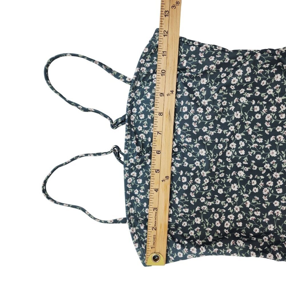 Floral One-Piece Swimsuit Adjustable Side Ties Spaghetti Straps Womens Size XS - Picture 4 of 6